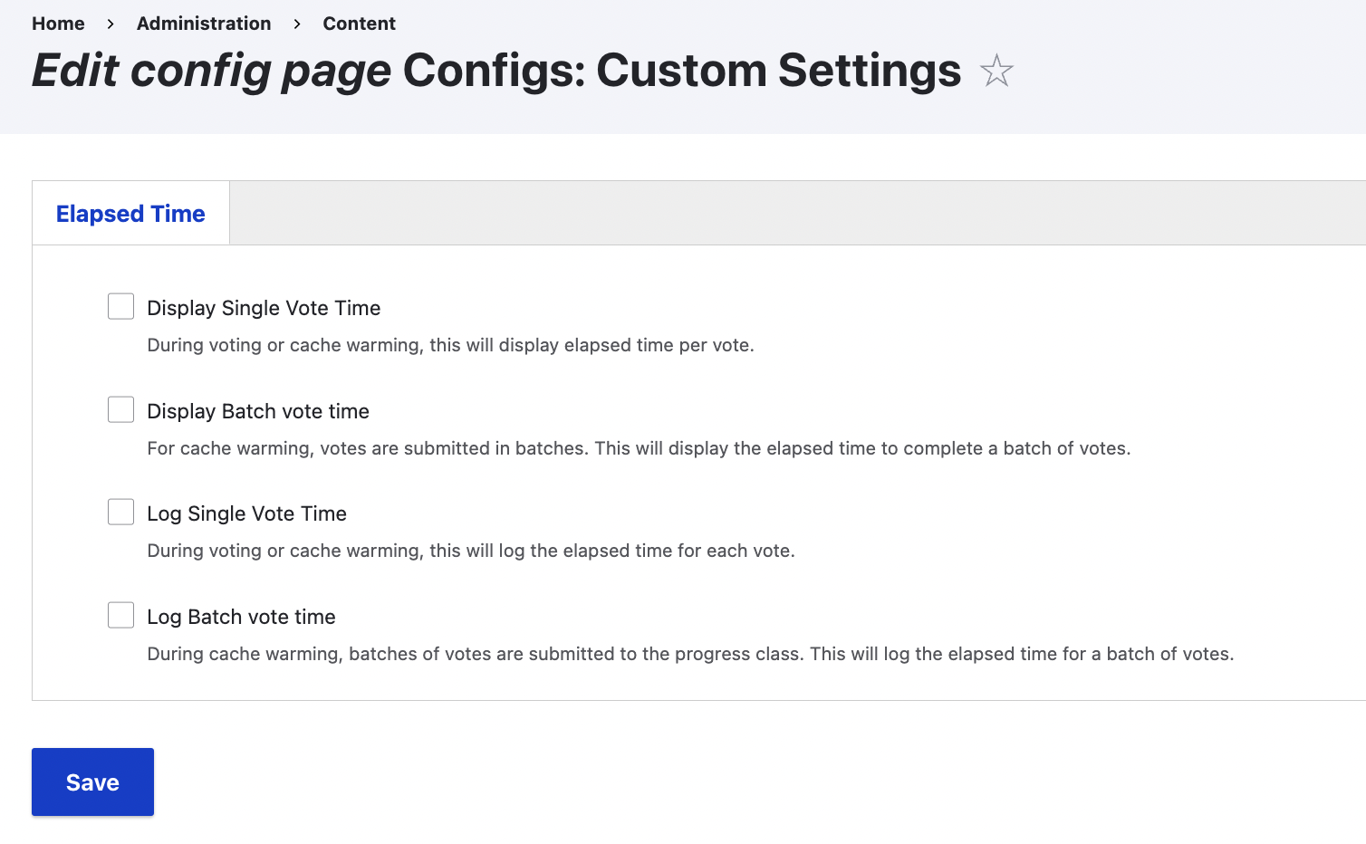 Config pages data entry screen